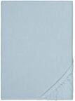 biberna Feinbiber Spannbetttuch 180x200-200x200 cm blau | 100% Baumwolle...