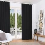 Beautissu 2er Set Thermovorhang Gardine 140x245 cm Schwarz &ndash; Thermogardine Set