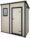 Keter Ger&auml;tehaus Manor Pent 6x4, Beige, 3,2m&sup3; Rauminhalt, wetterfest, Flachdach