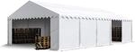 TOOLPORT Lagerzelt 5x10 m Industriezelt Unterstand PVC Plane 750 N wei&szlig; 