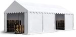 TOOLPORT Lagerzelt 4x8 m Industriezelt Unterstand PVC Plane 750 N wei&szlig; mit