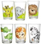 Ritzenhoff & Breker Kindergl&auml;ser Dschungeltiere & Happy Zoo, 6er Set, 205 ml,