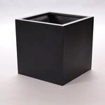 Blumenk&uuml;bel Fiberglas quadratisch 30x30x30cm elegant schwarz-matt.