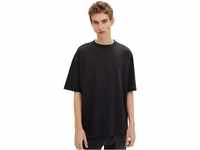 TOM TAILOR Denim Herren Oversize Basic T-Shirt, Black, M