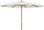 vidaXL Sonnenschirm, Gartenschirm mit Holzmast UV-Schutz, Strandschirm mit...