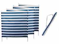 ELLUG Windschutz Sichtschutz Sonnenschutz blau weiß gestreift 6m*1,2m, 7