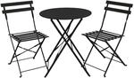 SVITA Bistro-Set 3-teilig Gartenset Garnitur Metall-M&ouml;bel Stuhl Tisch Klapp-M&ouml;bel