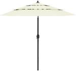 vidaXL Sonnenschirm mit Aluminium-Mast 3-lagig Ampelschirm Gartenschirm Marktschirm
