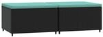 vidaXL Gartenhocker 2 STK., Sitzhocker mit Kissen Stahlrahmen, Modular Hocker...