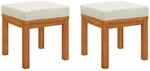 vidaXL Gartenhocker 2 STK., Sitzhocker mit Kissen, Holz Hocker f&uuml;r Garten...