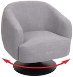 Mendler Lounge-Sessel HWC-J76 drehbar Boucl&eacute; Stoff Metall - hellgrau 