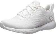 Skechers Damen Bobs Squad Tough Talk Sneaker, White Engineered Knit, 37.5 EU