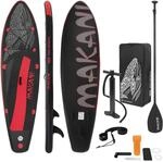 ECD Germany Aufblasbares Stand Up Paddle Board Makani 320x80x15 cm Schwarz-Rot, aus