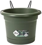 Elho Green Basics Potholder Allin1 Metal Blumentopf, Laubgr&uuml;n, 27 CM