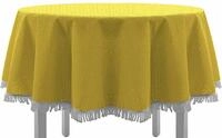 EXKLUSIV HEIMTEXTIL Gartentischdecke mit Fransen Tischdecke Classic Outdoor PVC