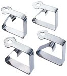 WENKO Tischtuchklemmen 4er Set Edelstahl - 4er Set, Edelstahl rostfrei, 6 x 2 x 6 cm,