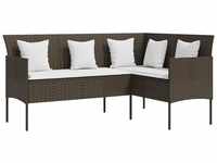 vidaXL Sofa in L-Form mit Kissen Gartensofa Lounge Gartenmöbel Sitzgruppe Couch