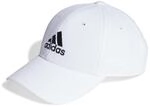 adidas Unisex Cotton Twill Baseball Cap, White/Black, M