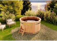 FinnTherm Holz Badefass Bergen, Hot Tub &Oslash; 180 x 110 cm, 5-6 Personen, inkl.