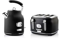 Westinghouse Retroline Fr&uuml;hst&uuml;ck-Set Schwarz, Toaster & Wasserkocher, 1.7 Liter,