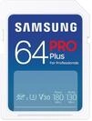 Samsung PRO Plus SD-Karte, 64 GB, UHS-I U3, Full HD & 4K UHD, 180 MB/s Lesen, 130