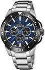 Festina Herren Uhr Analog aus Edelstahl 316L Silber - Quarzwerk - Chronograph -