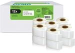 DYMO Original LabelWriter R&uuml;cksendeadressetiketten | 25mm x 54mm | 12 Rollen mit je
