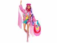 Barbie Extra Fly - Reisepuppe im Wüstenlook mit Fransenjacke und übergroßer