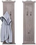 Mendler 2er-Set Garderobe T33, Wandgarderobe Garderobenpaneel, Wandhaken Holz