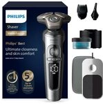 PHILIPS Rasierer S9000 Prestige - Elektrischer Nass- und Trockenrasierer, gl&auml;nzendes