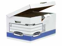 Bankers Box Klappdeckelbox Maxi mit FastFold System, FSC, 10er-Packung, weiß/blau