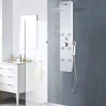vidaXL Duschpaneel Regendusche Duscharmatur Dusch-Set Glas 25&times;44,6&times;130 cm...