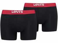 Levi's Herren Solid Basic Boxer, Black/Red, XL