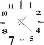 vidaXL 3D Wanduhr Modernes Design 100cm XXL Schwarz Wand Uhr Wandtattoo Deko