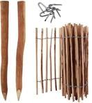 5m Komplett Set Staketenzaun 90cm hoch Lattenabstand 4-6cm mit 5 Holzpfosten...