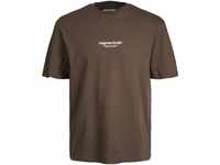 JACK & JONES Herren T-Shirt Gedruckt Rundhals T-Shirt, Chocolate Brown, M