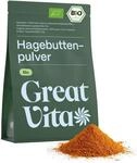 GreatVita Bio Hagebuttenpulver 1000g | Schonend gemahlenes Pulver aus 100% Bio