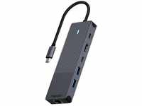 Rapoo UCM-2002 USB-C Multiport Adapter 6-in-1, 100Watt Power Delievery, 4K HDMI, 1