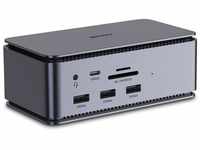 LINDY 43372 DST-Pro USB4, USB C Laptop Docking Station, 15in1, Dual Display, 8k@30Hz