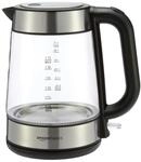 Amazon Basics Wasserkocher Glas 1,7L, 2200W, Automatische Abschaltung, Blaue