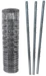 Aquagart Wildzaun Komplettset I 50m Knotengeflecht Zaun 150/19/15 und 15 St.