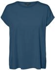 VERO MODA Women's VMAVA Plain SS TOP GAJRS NOOS Shirt, Moroccan Blue, 27W / 34L