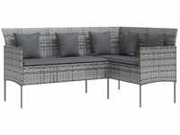 vidaXL Sofa in L-Form mit Kissen Gartensofa Lounge Gartenmöbel Sitzgruppe Couch