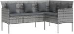 vidaXL Sofa in L-Form mit Kissen Gartensofa Lounge Gartenm&ouml;bel Sitzgruppe Couch