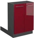 Vicco K&uuml;cheninsel Fame-Line, Bordeaux Hochglanz, 60 cm ohne Arbeitsplatte, zur