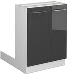 Vicco K&uuml;cheninsel Fame-Line, Anthrazit Hochglanz, 60 cm | MDF-Front &middot; 1