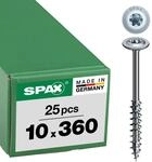 SPAX Holzbauschraube, 10,0 x 360 mm, 25 St&uuml;ck, T-STAR plus, Tellerkopf,...