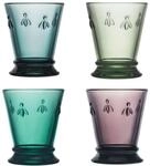 La Roch&egrave;re Wasserglas Abeille Biene bunt sortiert 260 ml - 4er Set