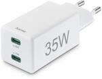 Hama Schnellladeger&auml;t 2X USB C (2 Port Universal Ladestecker f&uuml;r Smartphone,