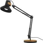 Unilux Baya Bamboo LED-Tischleuchte, Sockel und Klemmbefestigung, schwarz-bambus